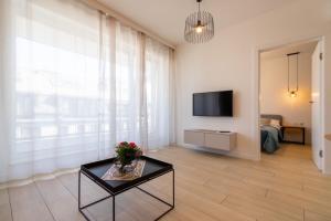 Televízia a/alebo spoločenská miestnosť v ubytovaní VIP Apartamenty Butikowa