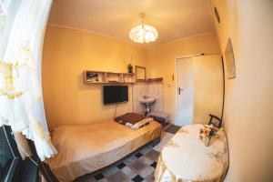 a bedroom with two beds and a television in it at Pokoje Gościnne u Renaty in Szczyrk