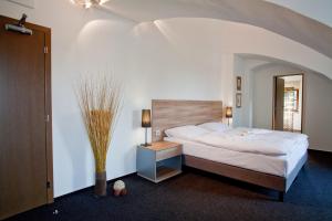 Postel nebo postele na pokoji v ubytování Hotel Zámecká Sýpka