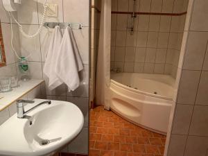 Koupelna v ubytování Hotel Druzhba