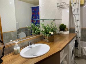 un baño con lavabo y espejo en La Fusteria del Casat, en Sarroca de Bellera
