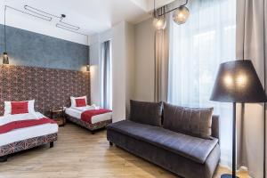 Posteľ alebo postele v izbe v ubytovaní Apartamenty Nowa Kamienica Częstochowa Centrum Szymanowskiego 22A
