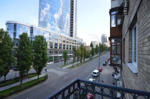 a view of a street in a city with buildings at Kyiv Boutique Apartments in Kyiv