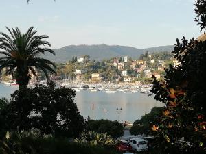 vistas a un puerto con barcos en el agua en La Vie En Rose, en Rapallo