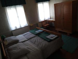 sypialnia z łóżkiem z dwoma ręcznikami w obiekcie B&B VRANSKO29-Room1960 w mieście Vransko