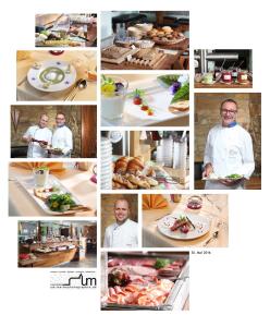 een collage van foto's van koks die eten bereiden bij Gasthof Altes Casino in Fulda