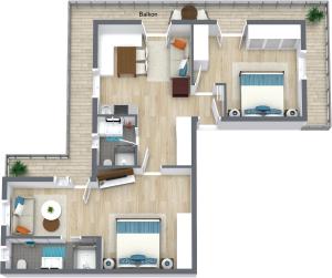 Majutuskoha Appartement Wanneck korruse plaan