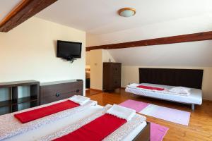 Posteľ alebo postele v izbe v ubytovaní Haus Alpenblick Mölltal