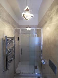 a shower with a glass door in a bathroom at B&B Roma Royal Residence in Rome