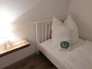 Postel nebo postele na pokoji v ubytování Ferienhaus Fasanennest