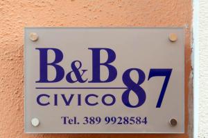 Certifikát, hodnocení, plakát nebo jiný dokument vystavený v ubytování Civico 87