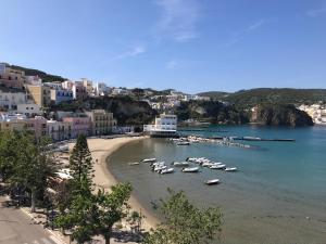 a view of a beach with boats in the water at Casa Tatillo - Immobilevante in Ponza