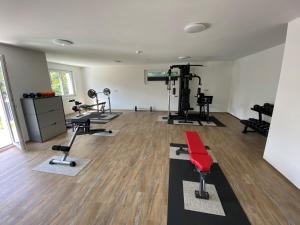 Het fitnesscentrum en/of fitnessfaciliteiten van Motel & Aparthotel Brüggli