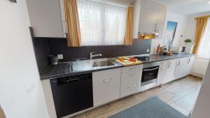 a kitchen with a sink and a dishwasher at Casa Riposo in Flumserberg