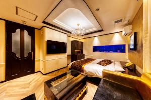 TV a/nebo společenská místnost v ubytování HOTEL Artia Izumiotsu (Adult Only)