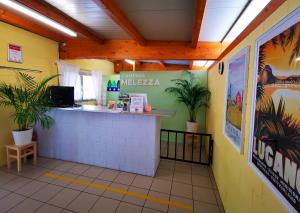 The lobby or reception area at Camping Melezza