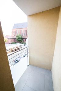 a view from the balcony of a building at Apartament Piano Centrum in Racibórz