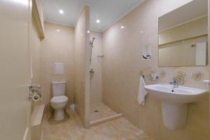 a bathroom with a sink and a toilet and a shower at BSA Gradina Hotel - All Inclusive & Private Beach in Golden Sands
