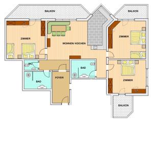 Půdorys ubytování Hotel Garni Fiegl Apart
