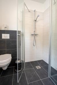een badkamer met douche en toilet bij AusZeit ! in Wernigerode +27 foto's