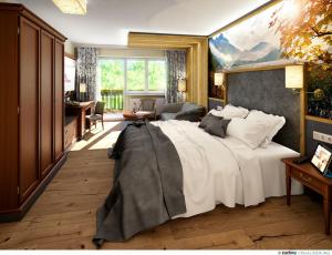 Łóżko lub łóżka w pokoju w obiekcie Hotel Sägerhof