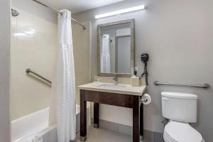 a bathroom with a sink and a toilet and a shower at Comfort Inn & Suites North Little Rock JFK Blvd in North Little Rock +23 photos