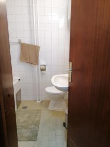 bagno con servizi igienici e lavandino di Apartman dt Valjevo a Valjevo