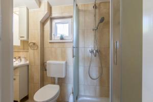 een badkamer met toilet en douche bij Villa Loza - Resort Moja stina in Seoca +55 foto's
