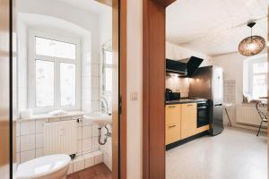 ห้องน้ำของ Ferienwohnungen Königstein +66 ภาพ