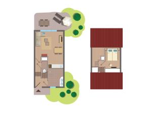 Půdorys ubytování Center Parcs Les Ardennes