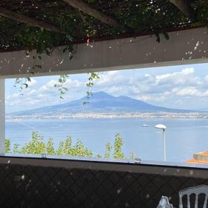 einen Blick auf das Meer von einem Zaun mit Kettenglieder in der Unterkunft Hotel Elisabetta in Castellammare di Stabia