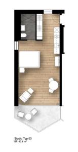a floor plan of a small room with at BoHo by Maier - kontaktloser Check-In in Buchs