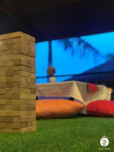 a room with a bed and a projection screen at Asian Village Tagaytay in Tagaytay