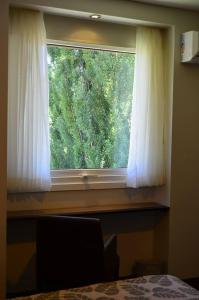 a window with a view of a forest at Terra Malal in Chos Malal