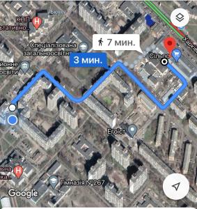 een kaart van de voorgestelde route voor de snelweg bij Apartments Kharkivs'ke highway in Kiev