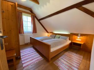 Cama o camas de una habitación en Kürbishof Gartner