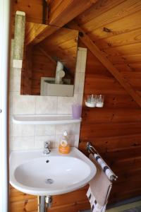 Ванна кімната в Holzhaus am Silbersee