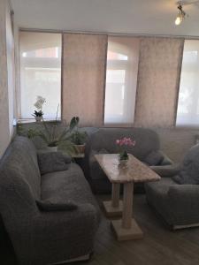 a living room with a couch and a table at Apartments Kresic in Hvar