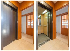 two pictures of a door in a hallway at Atico La JOYITA free parking by Cadiz4Rentals in Cádiz