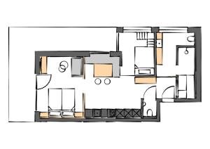 巴特迪爾海姆的住宿－Echt Zeit Apartments，房屋的平面图