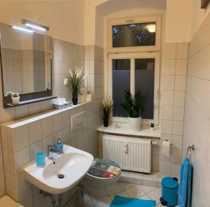 Et badeværelse på Leutzsch apartment