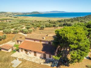 an aerial view of a house with a tree at Podere Caprarecce Trilocale 6 in Talamone