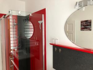 Ένα μπάνιο στο Ferienwohnung Münch