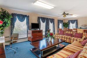 een woonkamer met een bank en een tv bij Econo Lodge Pearl - Jackson in Pearl