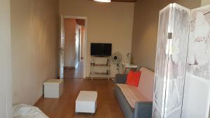 a living room with a couch and a tv at Apartamento Costa Cabral in Porto