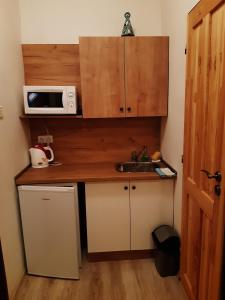 Kuchyň nebo kuchyňský kout v ubytování Penzion u Hradilů