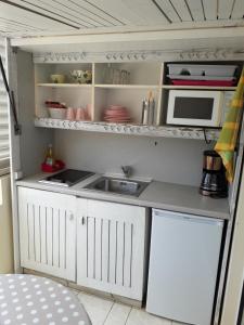 Ett kök eller pentry på Appartement Colibri de la Baie de Tartane