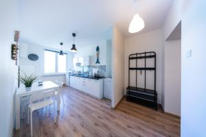 Kuchyňa alebo kuchynka v ubytovaní Apartament Blue Sea Gdynia
