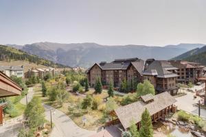 an aerial view of a resort with mountains in the background at PP514 Passage Point condo in Copper Mountain