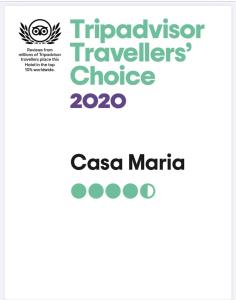 a screenshot of the triadvisor travellers choice webpage at Casa Maria in Salerno